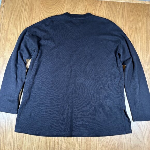 Eileen Fisher Navy Long Sleeve Crew Neck Knit Top – Women’s S/P - Picture 5 of 6